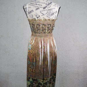 Lapis* Women's Smock Top Spaghetti String Sequence Maxi Dress~ One Size Fits ALL